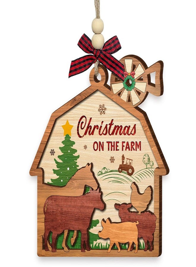 Veryhomy Farmhouse Christmas Ornaments 2025 - Wooden Rustic Farm Animal Ornaments for Christmas Tree Hanging Decor - Barn Farm Gifts for Women, Men, Farmer Gifts for Animal Lovers, Family, Friends - Image 1